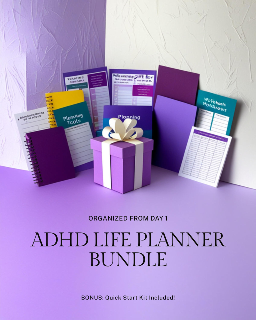 ADHD Planner Bundle 2026-2028 | Daily Calendar + Habit Tracker + Ebook | Neurodivergent Productivity | Printable PDF Digital Download